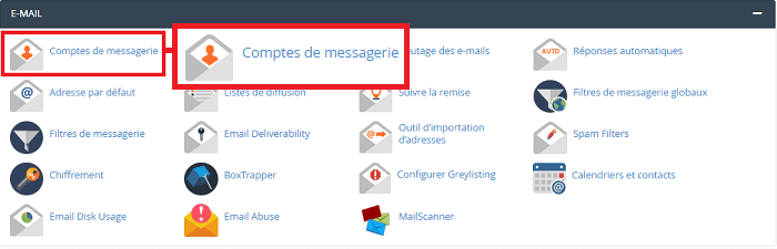 Comment Utiliser l'outil Comptes De Messagerie sur votre formule cPanel