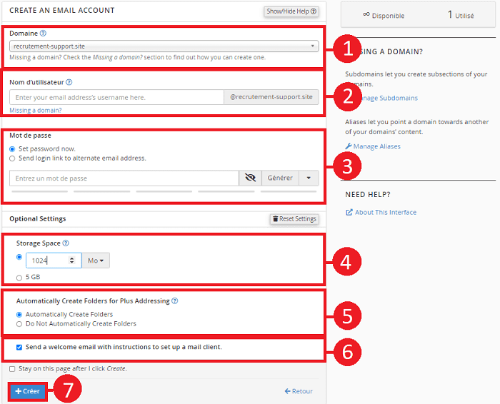 Comment Utiliser l'outil Comptes De Messagerie sur votre formule cPanel